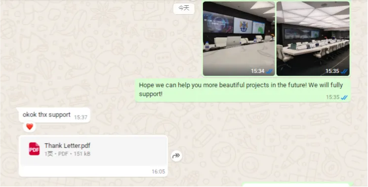 A letter of appreciation addressed to itc